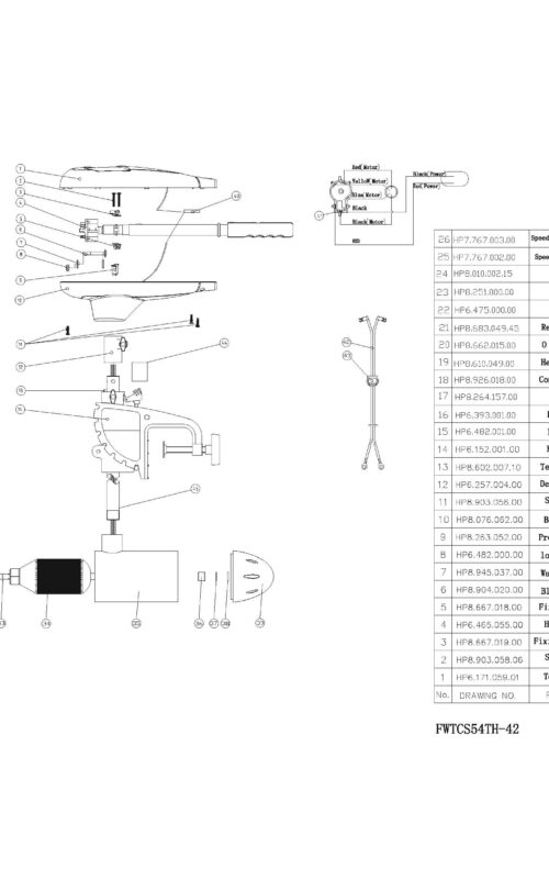 Watersnake Tracer FWTCS 54TH-42​ Motor Schematics